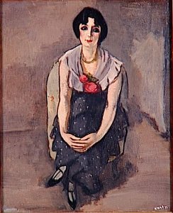 Portret kobiety z czerwonymi różami